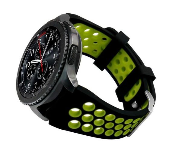 Спортивный ремешок с перфорацией Primo для часов Samsung Gear S3 Classic SM-R770 / Frontier RM-760 Black&Green