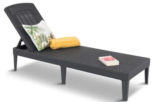 Шезлонг лежак розкладний пластиковий Keter (Кетер) Allibert Jaipur Sun lounger (17205843) Антрацит | Зображення 8