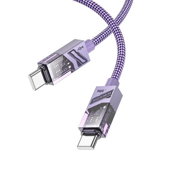 Кабель USB Borofone BU42 Octavia 60W Type-C to Type-C 1.2m Колір Синiй | Зображення 6