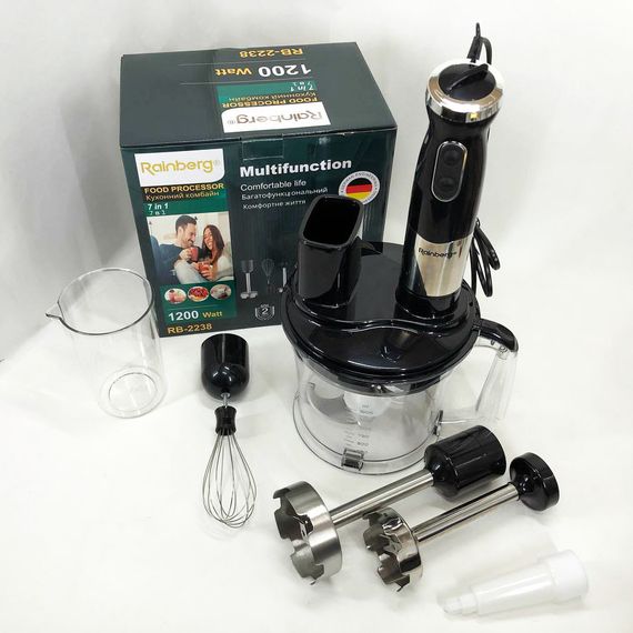 Портативний блендер, Кухонний занурювальний блендер з насадками, Подрібнювач для овочів BT-60 | Зображення 6