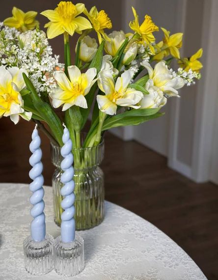 Набір 12 підсвічників "Crystal Glass" для тонкої Ø23мм і чайної Ø43мм свічок (Ø5.5х6см) | Зображення 1