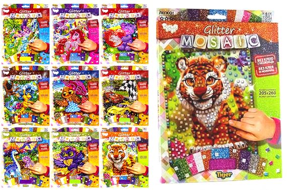 Набір для творчості БМ-03-01,02,03,04,05...10 "Блискуча мозаїка "Glitter Mosaic" DANKO | Зображення 1