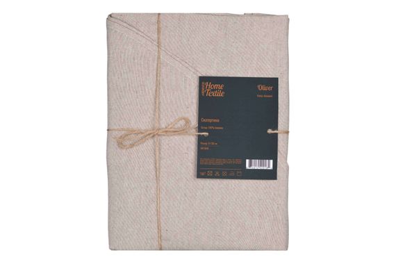 Скатертина Ardesto Oliver, D-136см, 100% бавовна, бежевий (ART10OB)
