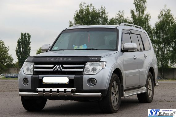 Передняя защита ST015 (нерж.) для Mitsubishi Pajero Wagon IV | Зображення 1