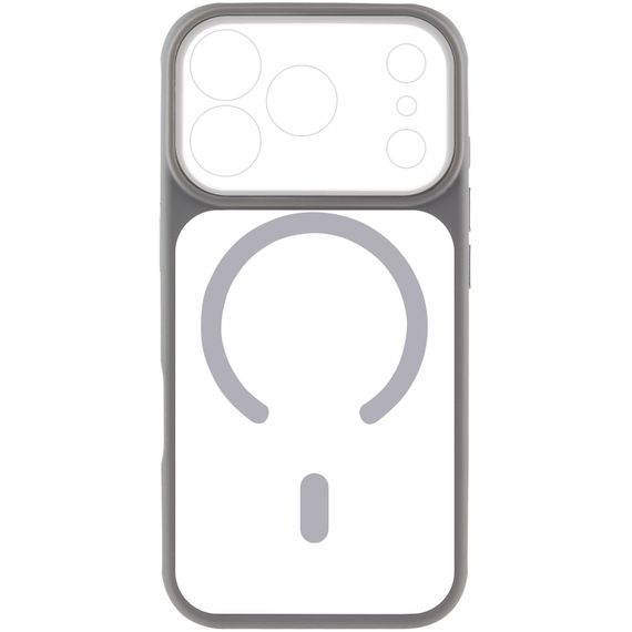 Чохол TPU+PC GETMAN Moon Clear with Magnetic Fit для Apple iPhone 17 Pro Max (6.9") Grey | Зображення 1