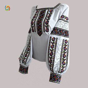 Рубашка Украинская вышиванка 285409 цвет белый размер XL/XXL