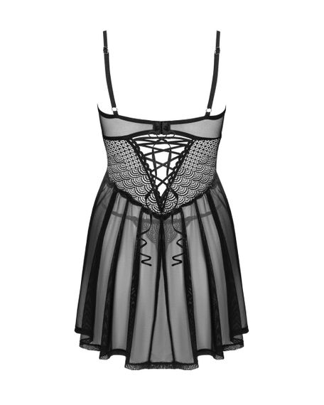 Еротичний комплект Obsessive Chemeris babydoll & thong XL/2XL, пеньюар та стрінги Sex Aura | Зображення 3
