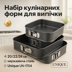 Форма для випічки з нержавіючої сталі, Форма металева для випічки кругла в духовці YB-82