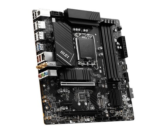 Материнcька плата MSI PRO B760M-A WIFI DDR4 s1700 B760 4xDDR4 M.2 HDMI DP WiFi BT mATX 911-7D99-055 | Зображення 1