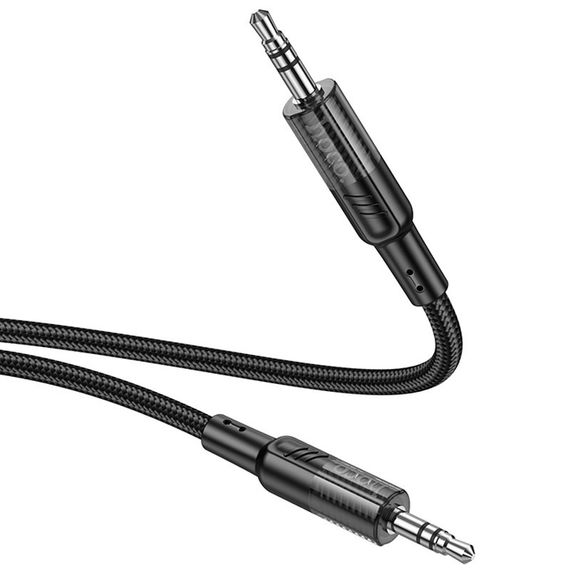 Аудіо кабель Aux Hoco UPA27 Spirit transparent (1.2m) Black | Зображення 3