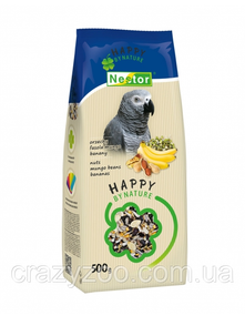 Корм для крупных попугаев Nestor Premium орех, бобы мунго, банан 500 г 3073