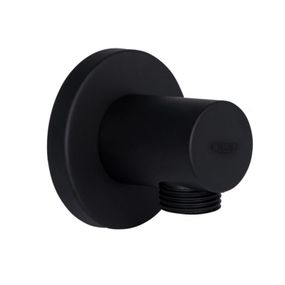 Акційний набір Qtap 1+1=3: Під'єднання для шланга Spojeni Matt Black, округле QTCRBB030