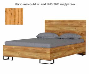 Ліжко Ascet (Аскет) Art in Head, у скандинавському стилі 1400х2000 мм колір Дуб Евок