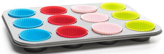 Форма для випікання маффінів із силіконовими формами Holmer Sweet Cake BM-0812-RSG 35х26.5х3 см сіра | Зображення 3