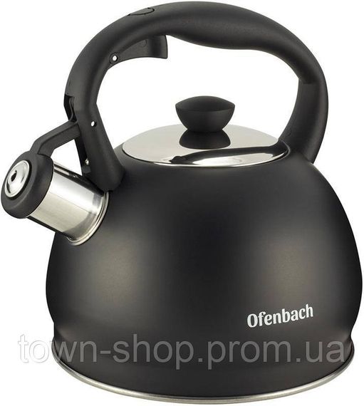 Чайник Ofenbach Magic Kettle 2л из нержавеющей стали со свистком, черный матовый NB-100300