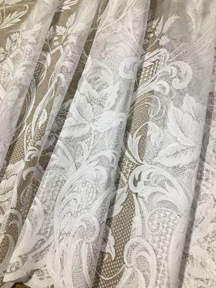 Короткий тюль фіранка гіпюр жаккард 150 см, для дачі, кухні, коридору, на балкон. | Зображення 1