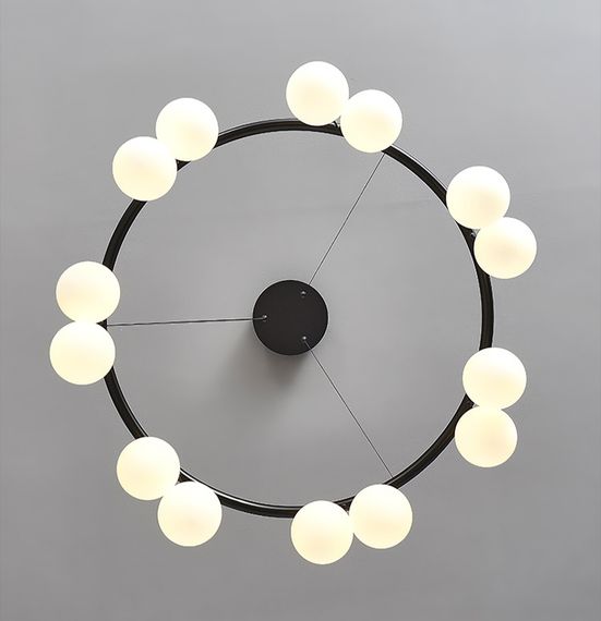 Люстра підвісна на 14 лампочок 27521 Чорний 45-160х85х85 см. | Зображення 2