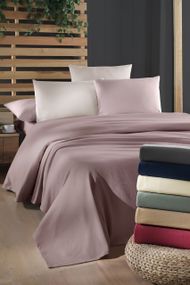 Комплект постільної білизни з вафельним пледом La Romano Soft Pique 230×250, Пудровий