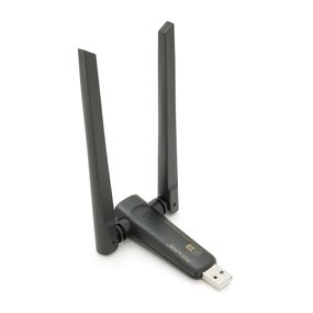 Бездротовий мережний адаптер Wi-Fi-USB Merlion LV-UAC21, RTL8811CU, з 2-ма антенами 10см, 802.11 a/b/g/n, 600MB, 2.4 GHz, Blister