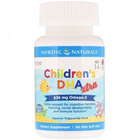 Омега 3 Nordic Naturals Children's DHA Xtra 636 mg 90 Mini Soft Gels Berries