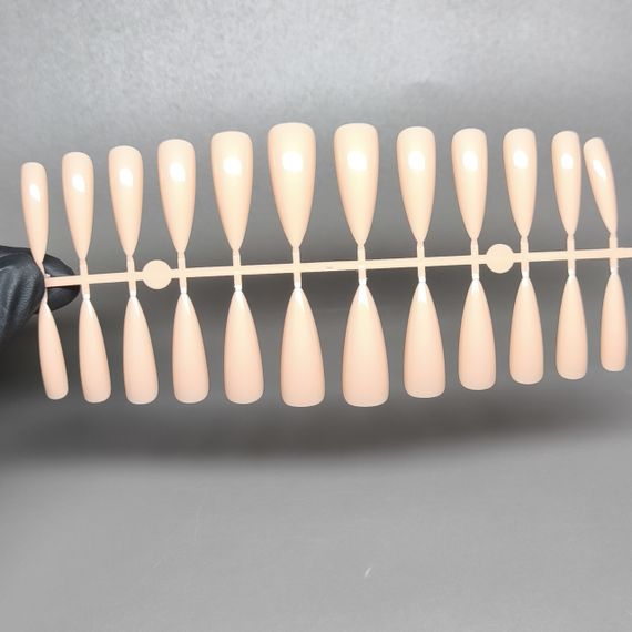 Гелевые типсы для наращивания №3 персиковые 24шт (средний стилет)