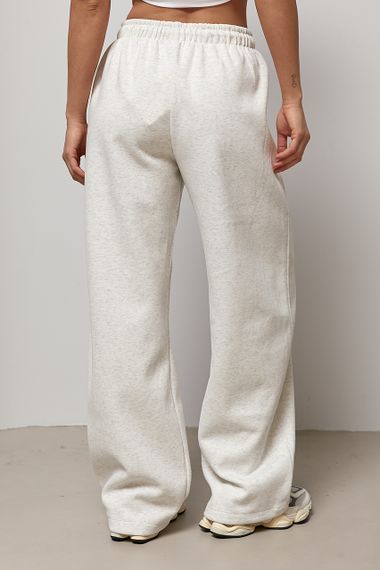 Однотонні спортивні штани із затяжками - світло-сірий цвет, ONE SIZE (є розміри) | Зображення 1