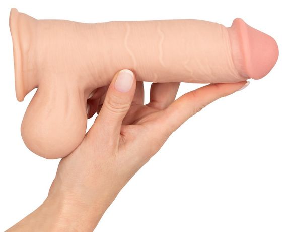Фалоімітатор - Nature Skin Dildo With Movable Skin, 20 см Sex Aura | Зображення 6