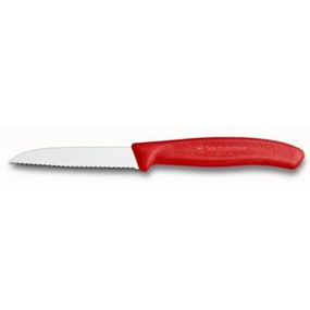 Кухонный нож Victorinox SwissClassic для овощей 8см, волнистое лезвие, красный (6.7431)