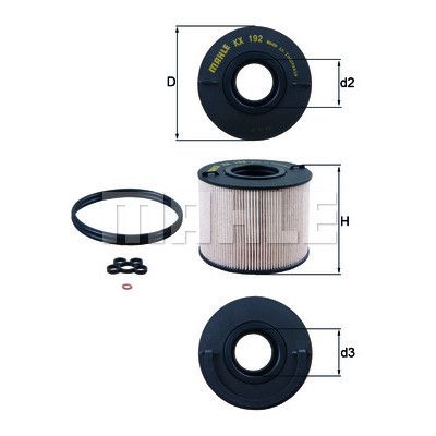 Фильтр топливный Mahle KX192D