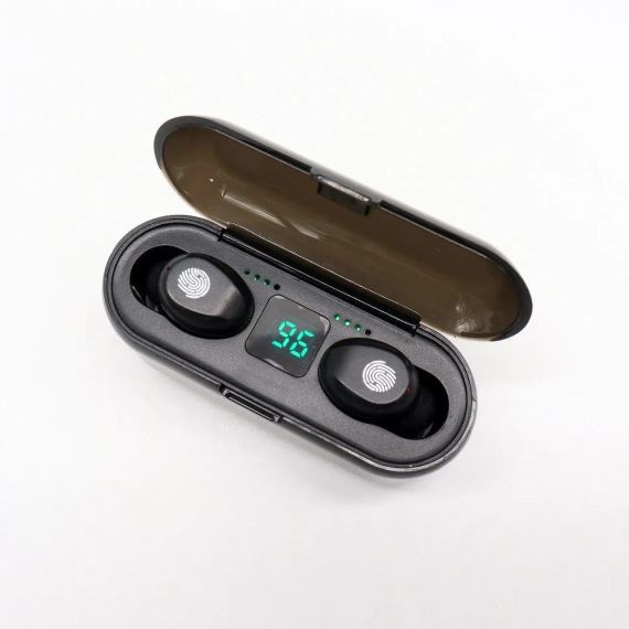 Беспроводные Bluetooth наушники F9, Черные / Сенсорные наушники с зарядным кейсом / Вакуумные блютуз наушники | Зображення 4