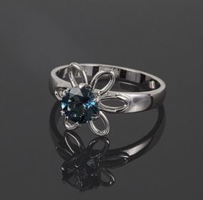 Кольцо из белого золота с топазом London Blue 19.5