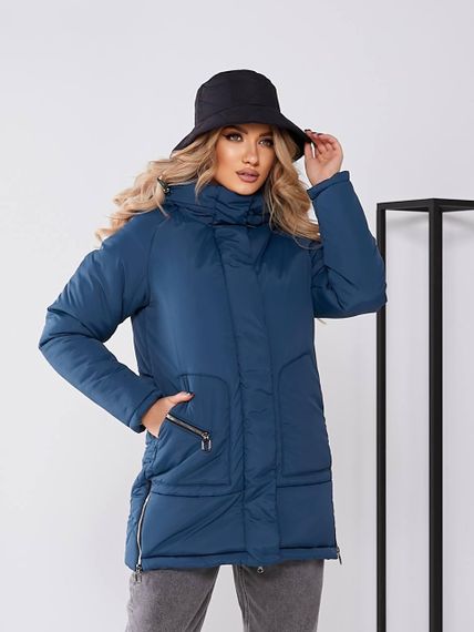Жіноча зимова куртка з капюшоном, арт. 509, аква