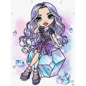 Картина по номерам со стразами "Rainbow High. Violet" KHO1339, 30х40 см