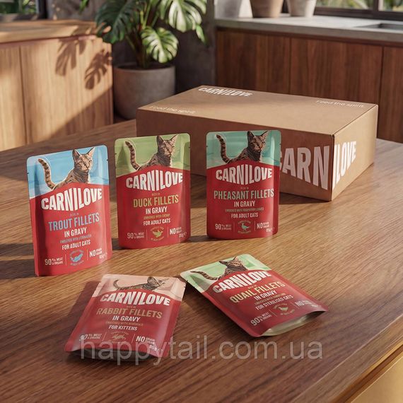 Влажный корм Carnilove Cat Gravy Pheasant с фазаном и листьями малины в соусе для взрослых кошек пауч 85 г | Зображення 4