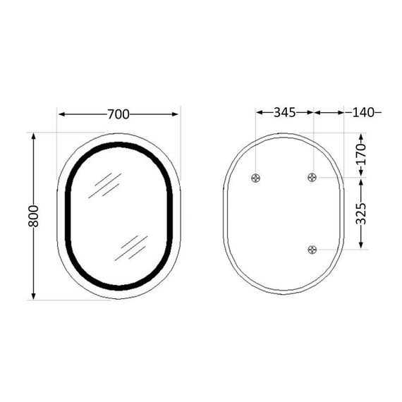 Дзеркало Qtap Gemini 800х700 з LED-підсвіткою Touch, з антизапотіванням, з димером, рев. темп. кольору (3000-6500K) Reverse | Зображення 1