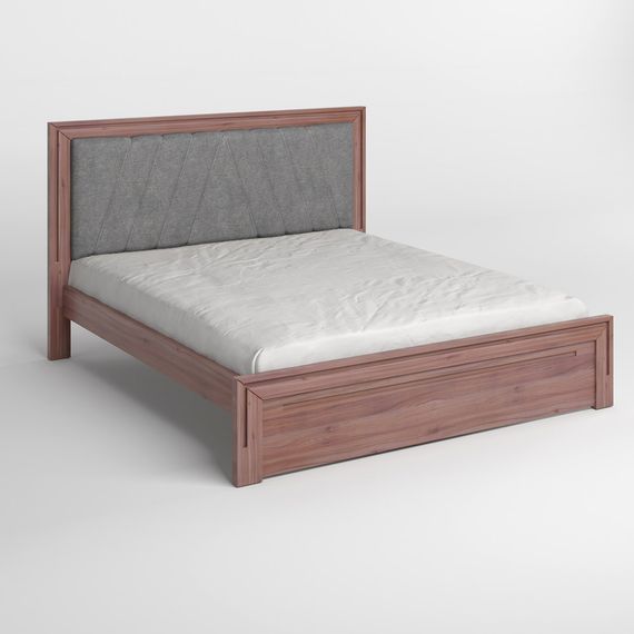 Двоспальне дерев&#039;яне ліжко Mebigrand Торонто Т2 Горіх лісовий/Аляска 93 (сірий) 160х190 см (MBG-8647) | Зображення 1