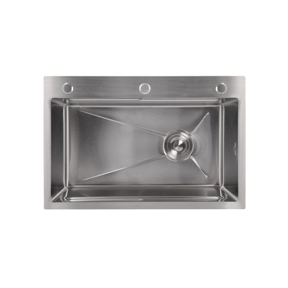 Мойка для кухни интегрированная Lidz Handmade H6845 Brushed Steel 3,0/1,0 мм LDH6845BRU49455 | Зображення 2