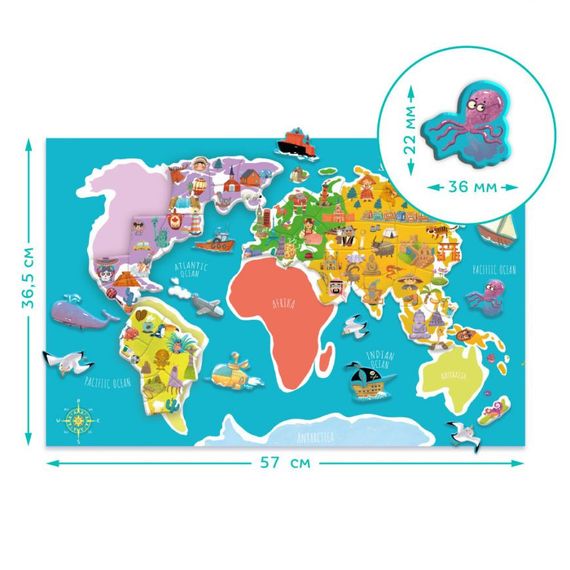 Развивающая магнитная игра "Карта планеты" DoDo 200201 | Зображення 3