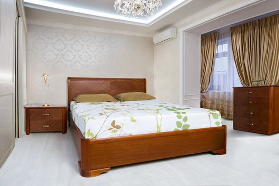 Ліжко двоспальне дерев'яне Ассоль з підйомним механізмом 160х200, колір слонова кістка | Зображення 2