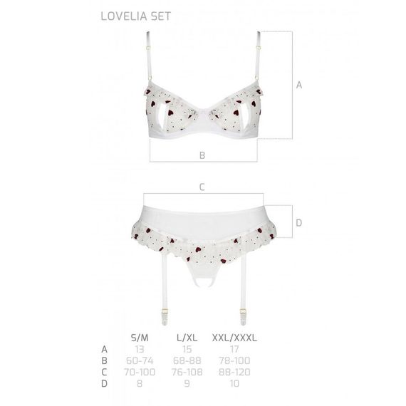 Сексуальний комплект з поясом для панчіх LOVELIA SET white L/XL - Passion, 2XL/3XL | Зображення 6