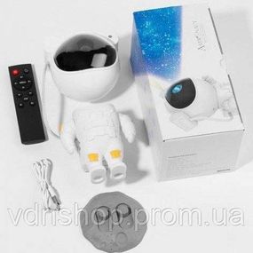 Астронавт нічник, Лазерний нічник-проєктор астронавт дитячий, Лазерний usb проектор зоряне небо PT-87