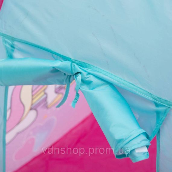 Намет дитячий 80×80×100 см ігровий намет для дівчаток вуличний з єдинорогом Рожевий HP-S-2ND | Зображення 4