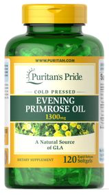 Олія вечірньої примули з ГЛК, Evening Primrose Oil, Puritan's Pride, 1300 мг, 120 гелевих капсул