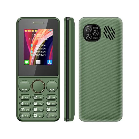 Кнопковий мобільний телефон на 4 сім карти AIEK s-mobile S73 Green