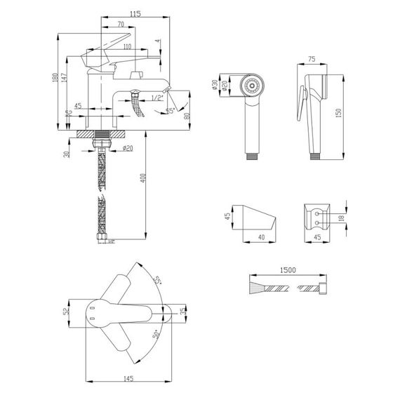 Змішувач для раковини з лійкою Lidz (CRM) 14 34 001FB | Зображення 1