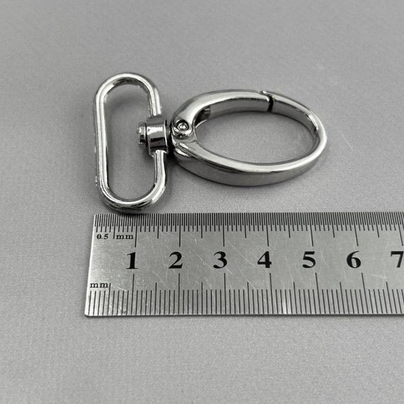 Карабін для сумки 32 мм, нікель - 5,5 см | Зображення 1