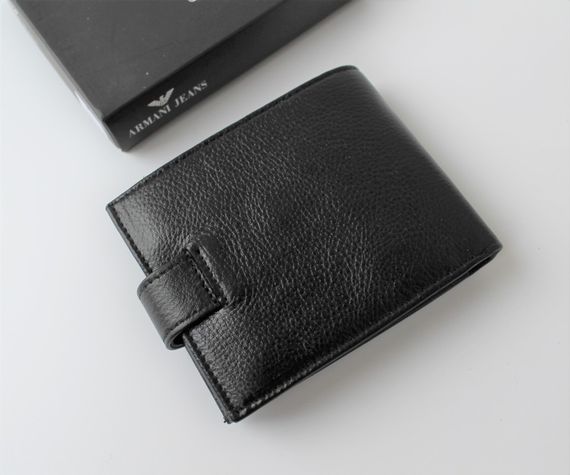 Чоловічий шкіряний гаманець Armani чорний | Зображення 5