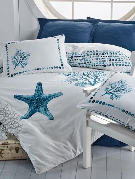 Комплект постільної білизни Cotton Box Maritime 200×220 Sail Mavi | Зображення 1