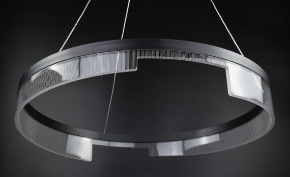 Люстра світлодіодна підвісна LED світильник для квартири на стелю лед 26985 Чорний 35-140х80х80 см. | Зображення 4