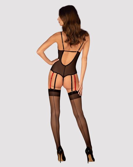 Боди с вырезом Obsessive Glandez otwarte Черное XS/S | Зображення 2